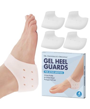 Dr. Frederick's Original Gel Heel Guards - 4ct. - Heel Cups for Heel Pain Relief - Plantar Fasciitis - Soft Heel Protectors - Gel Inserts - Cushions for Bone Spurs  Heel Spurs  Gout - Buy Online on GoSupps.com