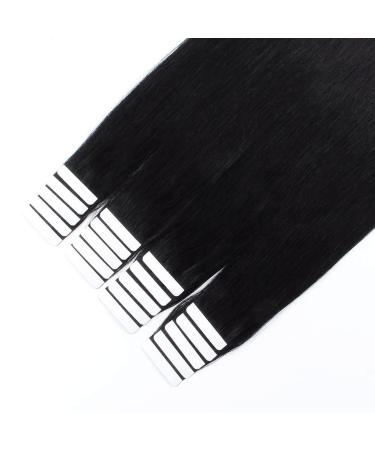 Sixstarhair Tape In Extensions - Real Hair #1 Black 50g 40cm - Invisible Tape Extensions for Seamless Volume - Buy Online on GoSupps.com