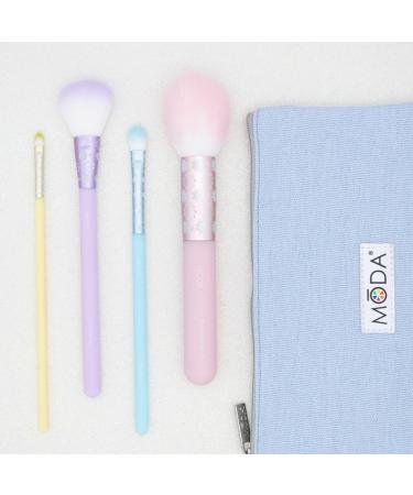 MODA Royal & Langnickel 5pc Posh Pastel Face Makeup Brush Kit - Complete Set with Pouch Blush Highlighter Shader & Lip Brushes - Multi-Color for Flawless Looks - Buy Online on GoSupps.com