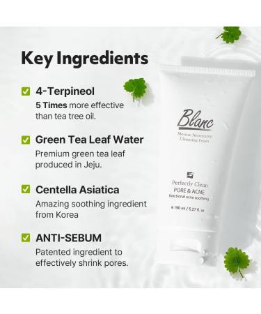 Saint Blanc Acne Treatment Face Wash 5.2 oz - Green Tea & Teatree Oil Pore Cleanser for Redness & Blackheads - Buy Online on GoSupps.com