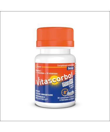 VITASCORBOL - Senior Vitamin C Supplement - Fatigue Immune System - 30 Day Program - 30 Trilayer Prolonged Release Tablets - Buy Online on GoSupps.com