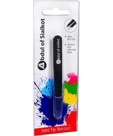 Abdul of Sialkot Slant Tip Stainless Steel Eyebrow Tweezers - Professional Precision for Women & Men - Perfect for Brow & Facial Hair - Pack of 1 (Black) - Buy Online on GoSupps.com