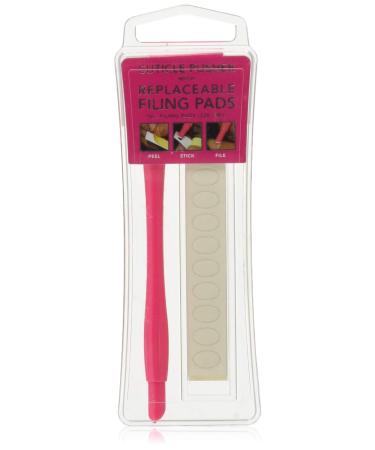 Pro Impressions Cuticle Pusher with Replacement Filing Pads Pink