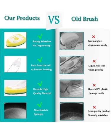 Fattoz 1 Dish Wand 7 Refill Replacement Sponge Heads Wand Clean Scrub Sponges for Kitchen Sink Bathroom Utensils - Buy Online on GoSupps.com