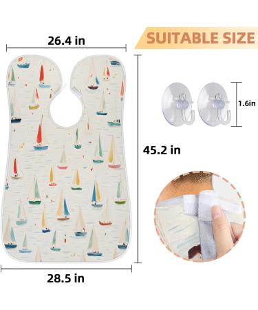Cartoon Sailboat Beard Bib Apron - Beard Hair Catcher for Men | Perfect Father's Day & Anniversary Gift - Buy Online on GoSupps.com