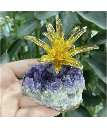 Natural Amethyst Quartz Cluster Crystal Pineapple Specimen Stones Natural Luster - Buy Online on GoSupps.com