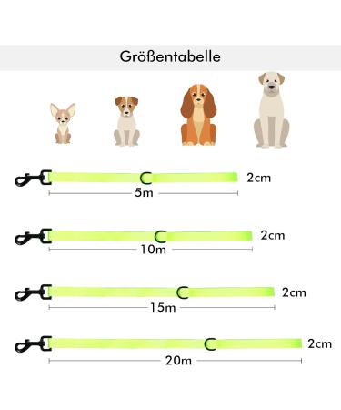 Tag Trag Leash for Dogs - 15m Neon Yellow Training Line Waterproof & Easy to Clean Ideal for Small & Medium Dogs - Buy Online on GoSupps.com