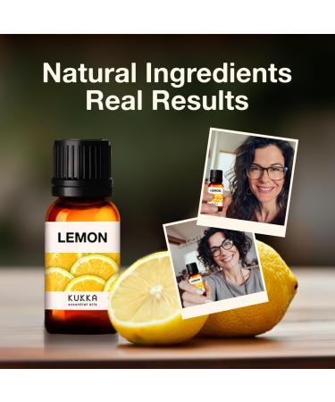 Kukka Lemon Essential Oil - 100% Natural for Skin, Cleaning, Aromatherapy - 10ml - Buy Online on GoSupps.com