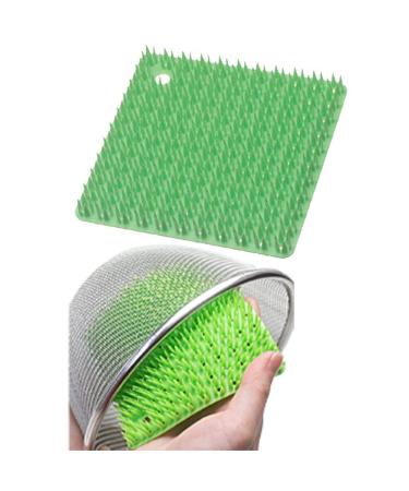 Silicone Sponges Cleaning Sponges Scrubber for Dishes Fruit Vegetable Scrubber Silicone Sponges for Kitchen Gadgets Brush Accessories Green