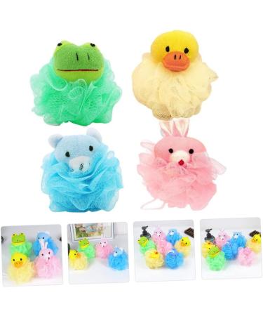 FRCOLOR 4pcs Bath Flower Sponges - Kids Loofah & Shower Puff for Fun Bathing & Cleaning - Buy Online on GoSupps.com