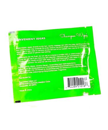 Convenient Ideas Shampoo Wipes Rinse Free Hair Cleansing 8 Pack Perfect for Travel & Easy Use - Buy Online on GoSupps.com