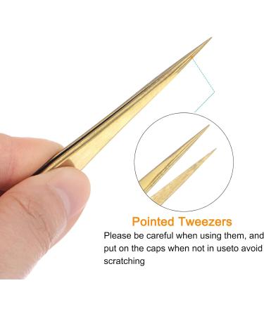 uxcell Non-Magnetic Anti-Static Stainless Steel Precision Tweezer for Eyelash Extensions - Gold Tone 135x10mm - Buy Online on GoSupps.com