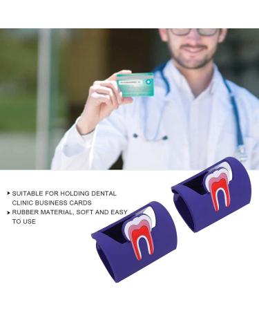 Verdant Touch Tooth-Shaped Card Holder - Purple Dental Stand & Gift for Dentists | Set of 2 - Buy Online on GoSupps.com