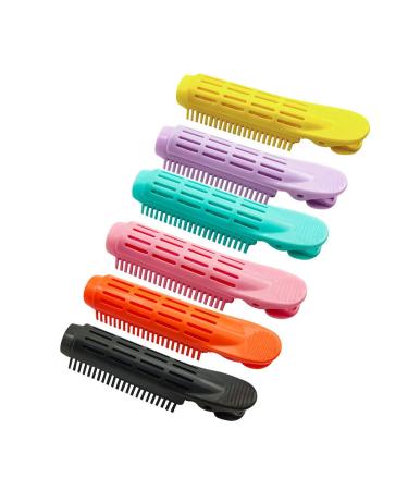 6 x fluffy hair root clips self-reaching volume volume hair bell curler hair-styling clip hair accessories volume clasp (10.5 x 2 cm 6 pieces multi-colored) 6 pieces (1 Pack) 6 pieces multi-colored.