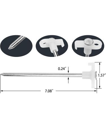 JFOUTU 8pc-Pack Galvanized Steel Tent Stakes with Fluorescent Stopper for Camping Tents - White - Buy Online on GoSupps.com