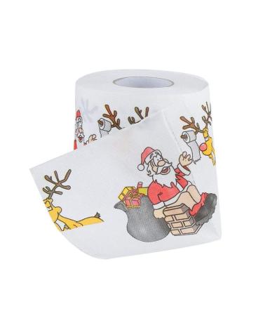 Merry Christmas Toilet Paper Highly Collectible Novelty Paper Towels Funny Gag Gift for Christmas Stocking Stuffers Party Favors 1 - 10pcs