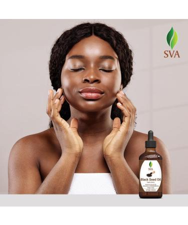Buy SVA Black Seed Oil 4 Fl Oz - 100% Natural Cold Pressed Carrier Oil for Skin Hair & Body Care - Ideal for Massage & Facial Use - Buy Online on GoSupps.com