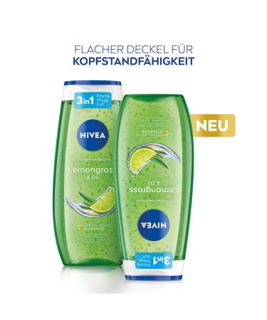 Nivea Lemongrass & Oil Shower Gel 250ml - pH-Skin-Neutral Nourishing Formula with Invigorating Lemon Fragrance - Pampering Shower Experience - Buy Online on GoSupps.com