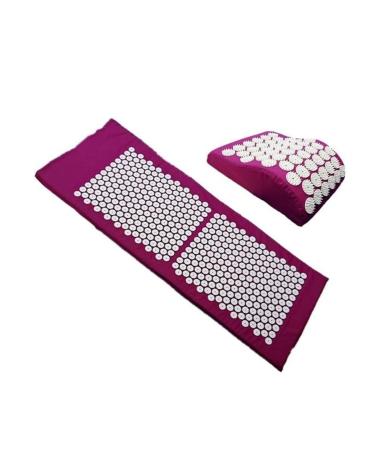 Dunlap massage pillow acupressure pillow acupuncture rates relief stress back pain massage mat/pillow massage mat massage and relaxation massage pillow (size: purple set)