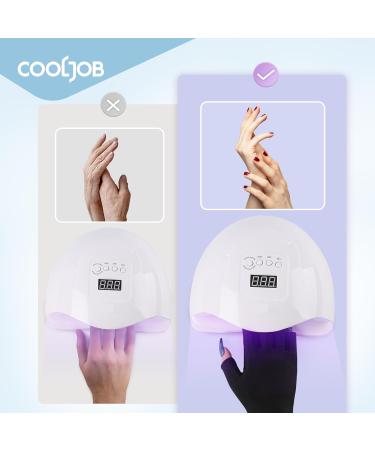 COOLJOB Anti-UV Gloves for Nail Lamp | UPF50+ UV Protection for Manicures | Fingerless Skin Care Gloves for Men & Women | Black 1 Pair - Buy Online on GoSupps.com