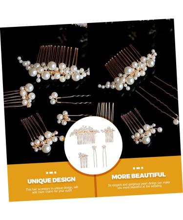 FRCOLOR Pearl Hair Comb 1 Set Bride Wedding Hairpin Hair Fork Zinc Alloy European Style Pearl Comb Clip - Buy Online on GoSupps.com