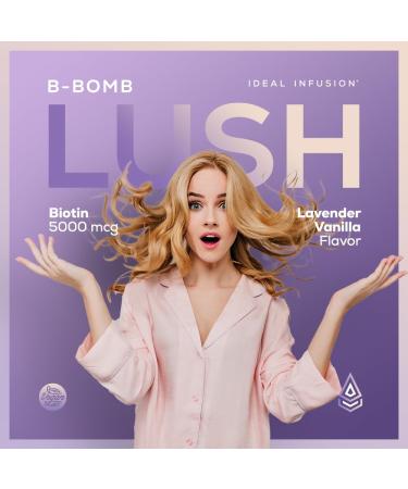Ideal Infusion B-Bomb Lush Biotin Liquid Spray: Organic Lavender Vanilla - 5000mcg, Hair Growth Vitamin for Thickness and Volume - Skin Health, Stronger Nails, Keto, Vegan - Buy Online on GoSupps.com