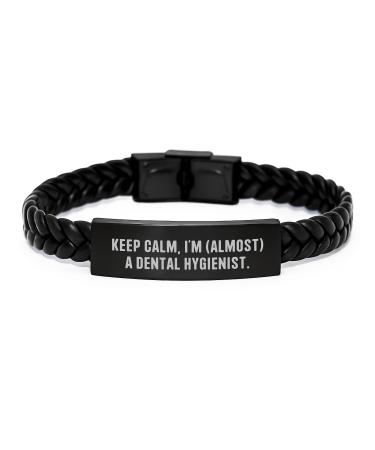 Dental Hygienist Funny Quote Interlaced Leather Bracelet Gifts from Family to Dental Hygienist Christmas Unique Gifts for Men Women Coworkers Friends
