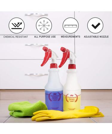 2 Pack 32 Oz Heavy Duty Plastic Spray Bottles - Red | All-Purpose Sprayer for Cleaning, Planting, Pet Care | Leak Proof, Adjustable Nozzle - Buy Online on GoSupps.com