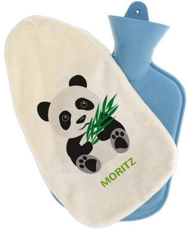 Personalized Hot Water Bottle with Cover - Custom Text & Design | Cozy 800ml Panda Heat Bottle | Perfect Gift Idea for Adults & Kids - Buy Online on GoSupps.com