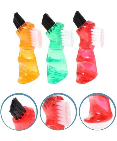 FOMIYES Denture Cleaning Brushes - 3pcs Hard Bristle Toothbrushes for False Teeth - Portable Double Sided Brush Heads for Effective Cleaning - Buy Online on GoSupps.com