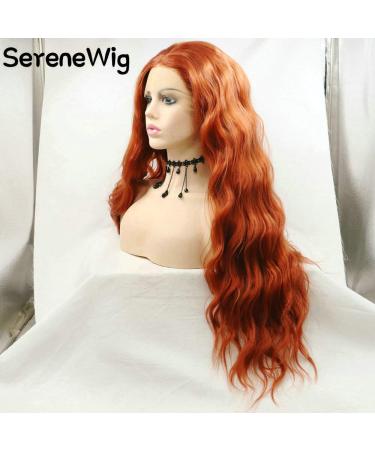 SereneWig 360# Brick Red Synthetic Lace Front Wig - Long 22 Heat-Resistant Red Wig for Women | Drag Queen Style - Buy Online on GoSupps.com