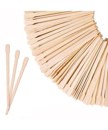ZKSXOA Wooden Spatula Waxing 100 Pieces Eyebrow Wooden Spatula Waxing Applicator Small Wooden Sticks for Hair Removal or Wood Crafts