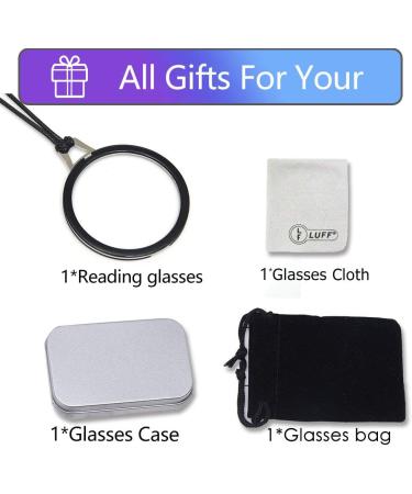Luff Necklace Reading Glasses +2.5 - Fashion HD Portable Readers for Men & Women | Anti-Lost Handheld Neck Type - Buy Online on GoSupps.com