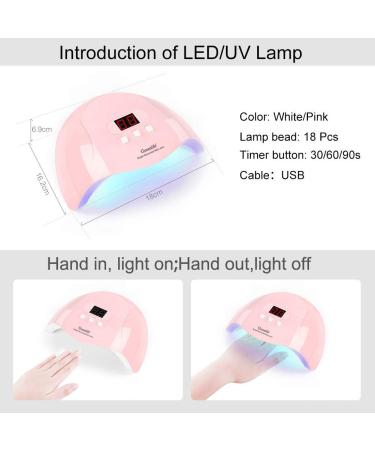 GreenLife 54W UV LED Nail Lamp: Professional Portable Nail Dryer for Gel Polish - Pink - Buy Online on GoSupps.com