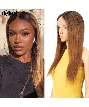 D but Smooth T-Part Lace Front Wig - 55 cm Real Brazilian Hair 150% Density HD Lace for Women T1B/30 with Baby Hair - Buy Online on GoSupps.com