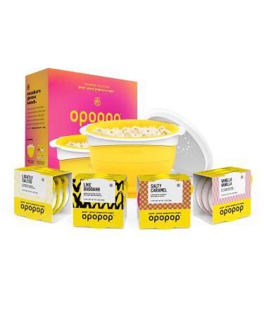 Opopop Microwave Popcorn - Variety 12-Pack Gourmet Popcorn Kit, Collapsible Silicone Popcorn Popper, Popcorn Maker, Gluten Free Snacks Variety Pack, BPA-Free and Dishwasher Safe Popper and 12 Pop Cups