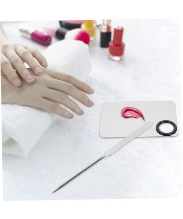FRCOLOR 2 Sets Stainless Steel Makeup Spatula & Palette - Korean Nail Art Tray for Foundation & Lipstick Mixing (17.5x10cm - Buy Online on GoSupps.com