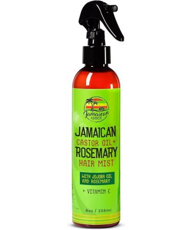 Jamaican Amber Leave in Hair Mist - 8 fl oz / 236 ml - Strengthening Hair Spray Detangles Knots Refreshes Scalp Instant Hydration Hair Strength - Nourished Hair Scalp with Rosemary & Castor Oil