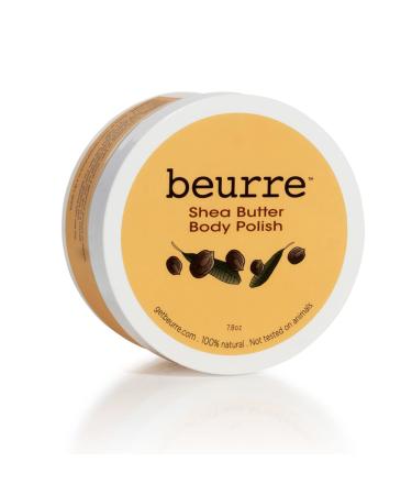 Beurre Shea Butter Body Polish Sugar Scrub with Skin Nourishing Oils for All Skin Types - Vegan Skin Care Light Non-Greasy - Soothing Hydrating Non-Toxic | 7.8 oz.