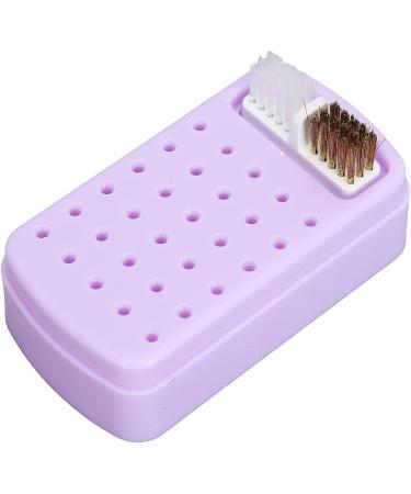 Nail Drill Bit Holder Nail Drill Bit Holder 30 Holes Dustproof Portable Manicure Accessories Stable Base for Artist for Salon (PURPLE) - Buy Online on GoSupps.com