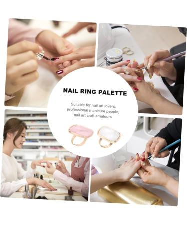 HAPINARY 2 Nail Art Rings for Nail Art Rings in Resin Color Mixing Palettes for Manicure Lovers Portable Suitable for Professional Use Festive Occasions - Buy Online on GoSupps.com