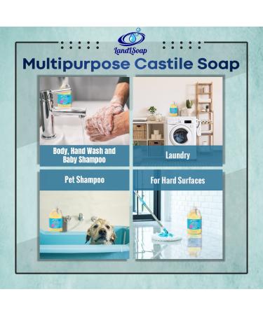 Rose Water Pure Castile Liquid Soap - Vegan Face Hand & Body Wash for All Skin Types | 1 Gallon Made in USA - Buy Online on GoSupps.com