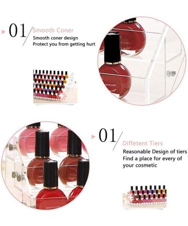 Wakects Nail Polish Organizer - 4 Tiers Transparent Makeup Rack Display | International Shipping Available - Buy Online on GoSupps.com