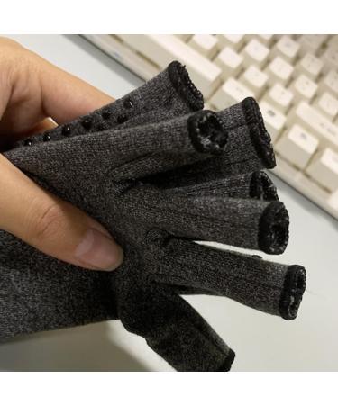 Compression Gloves for Carpal Tunnel Relief - Fingerless Non-Slip Grey Recovery Gloves - Large Size 1 Pair - Buy Online on GoSupps.com