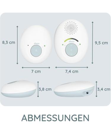 Alecto DBX110 Digital Babyphone - DECT Baby Monitor with 300m Range Compact Design LED Volume VOX Function & Low Radiation - White - Buy Online on GoSupps.com