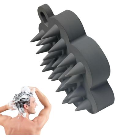 Scalp Massager & Shampoo Brush - Portable Silicone Hair Washer for Growth & Relaxation | Dark Gray - Buy Online on GoSupps.com