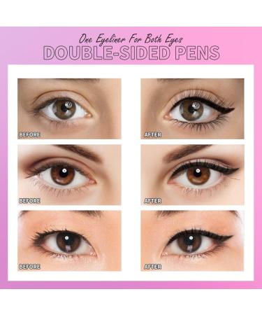 KIMUSE Winged Eyeliner Stamp-2 Eyeliner Pens for Perfect Wing Cat Eye Stamp Eyeliner Waterproof Smudge Proof Long Lasting Makeup Liquid Eye Liner (BLACK) - Buy Online on GoSupps.com