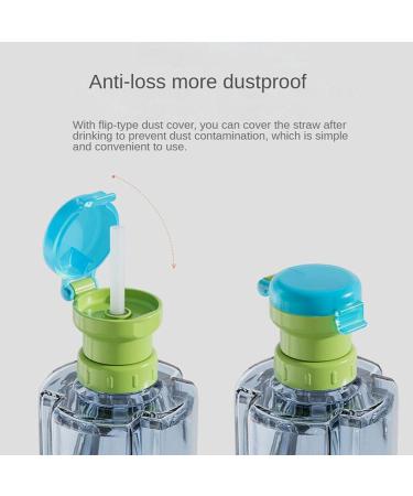 Spill Proof Water Bottle Straw Cap Portable SodaWater Bottle Twist Cover Cap with Straw for Children Adults - Buy Online on GoSupps.com