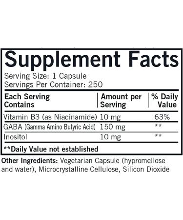 Kirkman GABA with Niacinamide & Inositol 250 Capsules - Supports Relaxation and Restful Sleep - Hypoallergenic - 250 Count - Buy Online on GoSupps.com