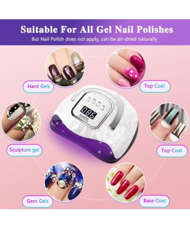 248W UV LED Nail Lamp - Upgrade 60 Led Beads, LCD Display, Auto Sensor, 4 Timer Settings - Professional Gel Curing Lamp for Home Salon - White - Buy Online on GoSupps.com
